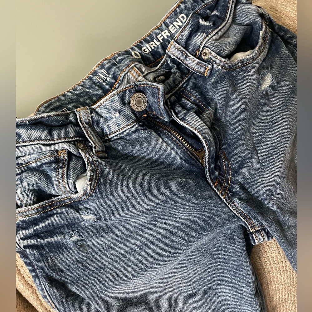 Gap kids size 10 girlfriend jeans with distressed design